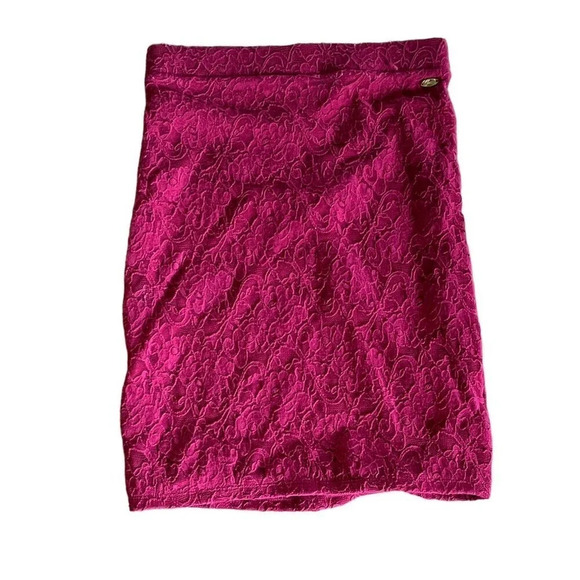Guess Pink Lace Overlay Pencil Mini Skirt Size S Barbie Retro Vintage Y2k Barbie - Picture 1 of 8